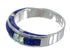 Lapis And Opal Inlay Sterling Silver Southwest Ring Size 5-1/2 AX87133